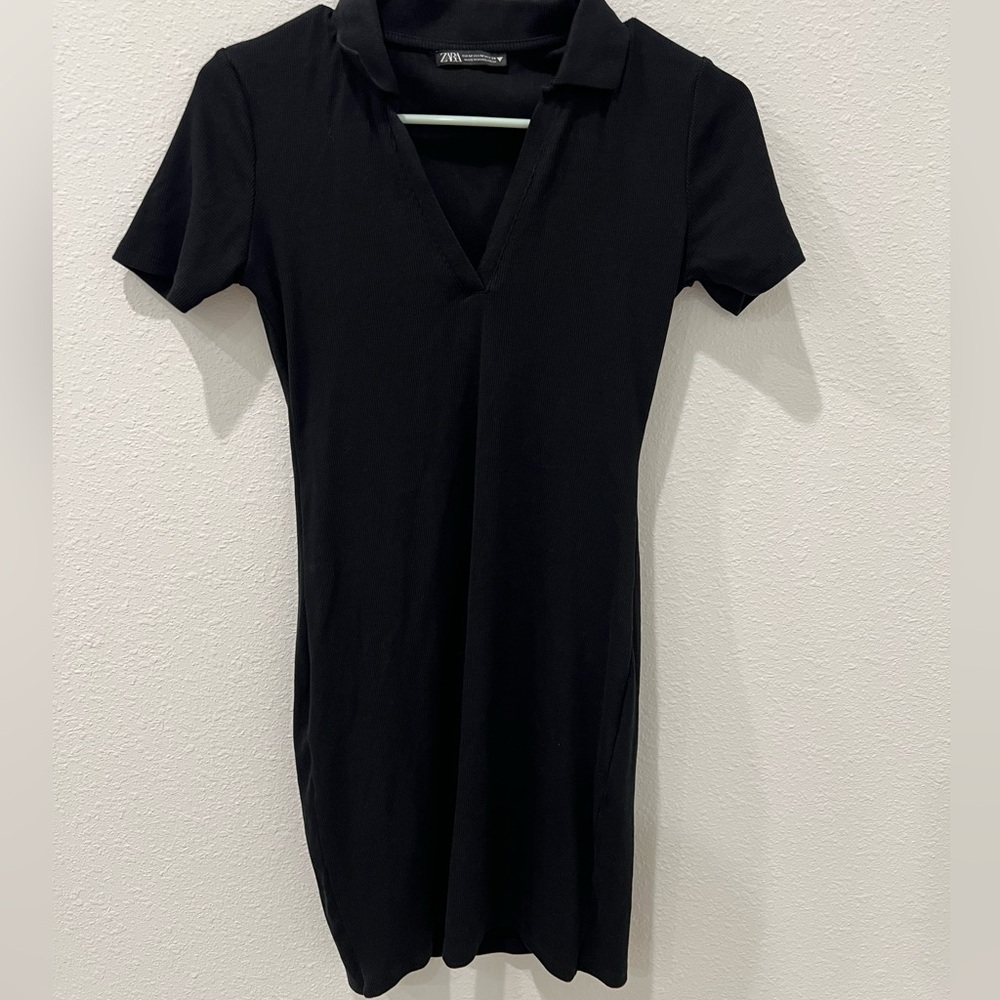 Black Polo Collar Dress